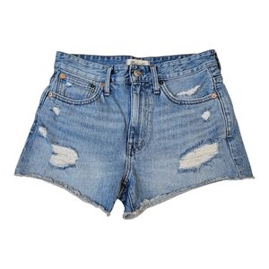 Madewell Relaxed Denim Shorts Women's Size 25 Raw Hem Cotton Distressed …
